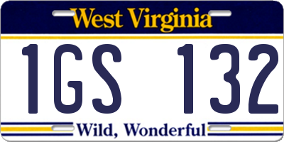 WV license plate 1GS132