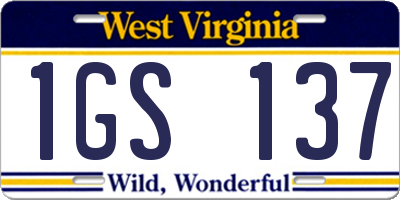 WV license plate 1GS137