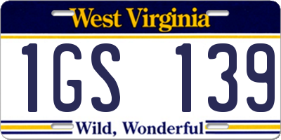 WV license plate 1GS139