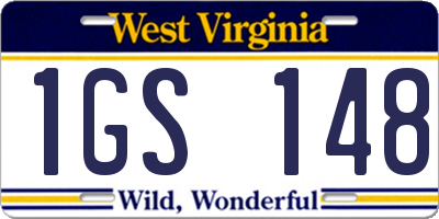 WV license plate 1GS148