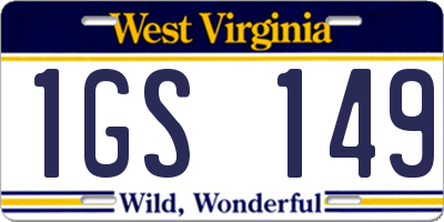 WV license plate 1GS149
