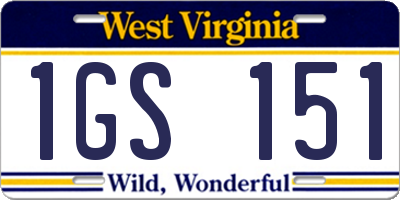 WV license plate 1GS151
