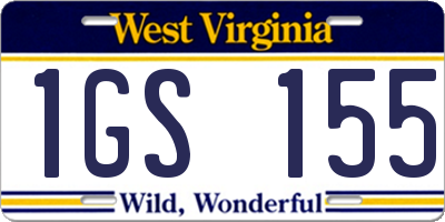 WV license plate 1GS155