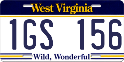 WV license plate 1GS156