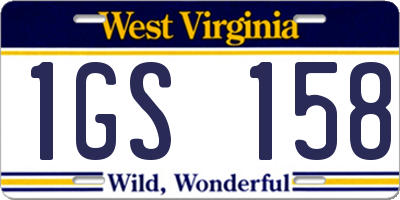 WV license plate 1GS158