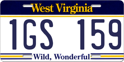 WV license plate 1GS159