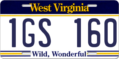 WV license plate 1GS160