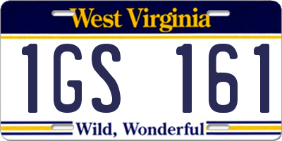 WV license plate 1GS161