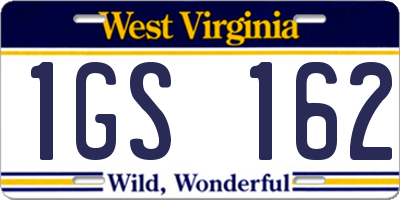 WV license plate 1GS162