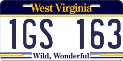 WV license plate 1GS163