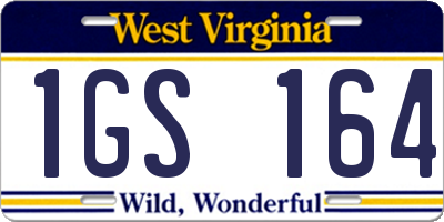 WV license plate 1GS164