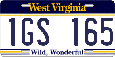 WV license plate 1GS165