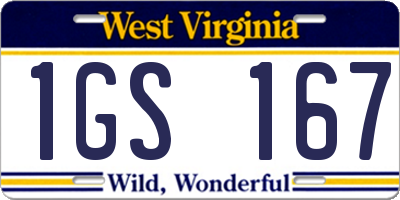 WV license plate 1GS167
