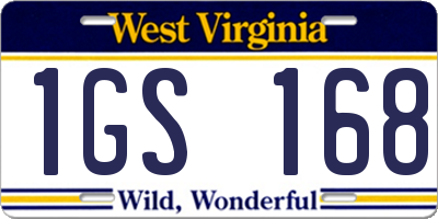 WV license plate 1GS168