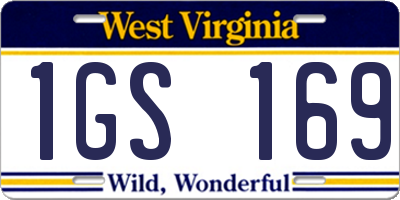 WV license plate 1GS169