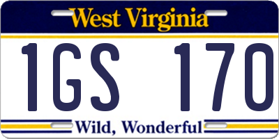 WV license plate 1GS170