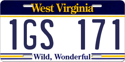 WV license plate 1GS171