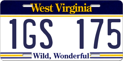 WV license plate 1GS175