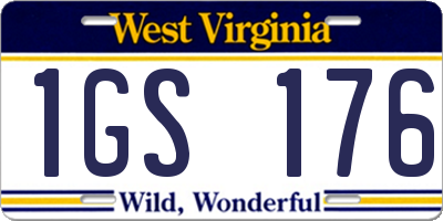 WV license plate 1GS176