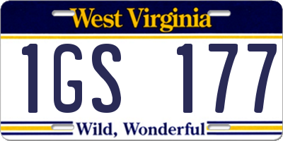 WV license plate 1GS177