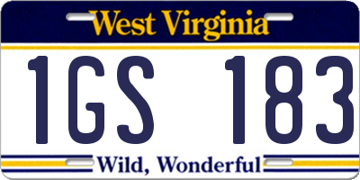 WV license plate 1GS183