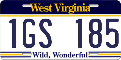 WV license plate 1GS185
