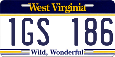 WV license plate 1GS186
