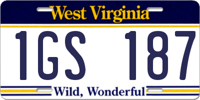 WV license plate 1GS187