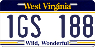 WV license plate 1GS188