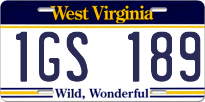 WV license plate 1GS189
