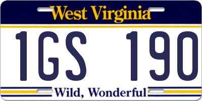 WV license plate 1GS190