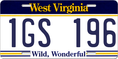 WV license plate 1GS196