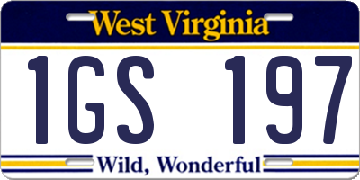 WV license plate 1GS197