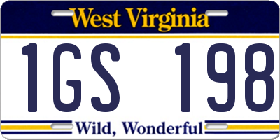 WV license plate 1GS198