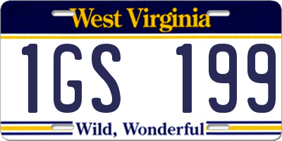 WV license plate 1GS199