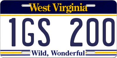 WV license plate 1GS200