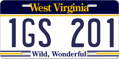 WV license plate 1GS201