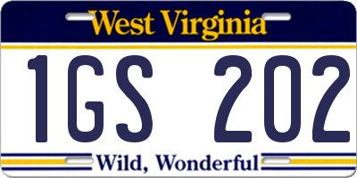 WV license plate 1GS202