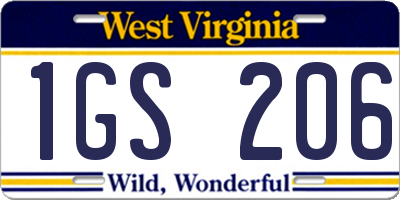 WV license plate 1GS206