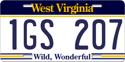 WV license plate 1GS207
