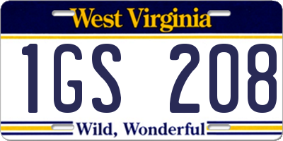 WV license plate 1GS208