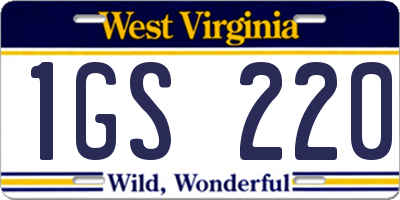 WV license plate 1GS220