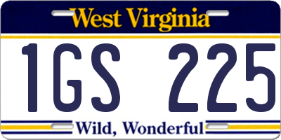 WV license plate 1GS225