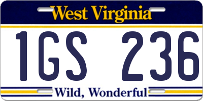 WV license plate 1GS236