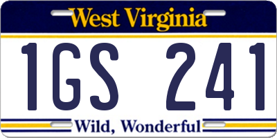 WV license plate 1GS241