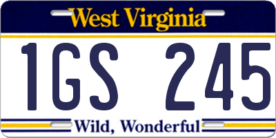 WV license plate 1GS245