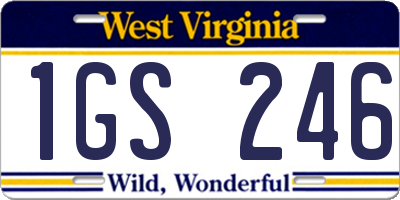 WV license plate 1GS246
