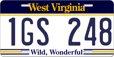 WV license plate 1GS248