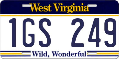 WV license plate 1GS249