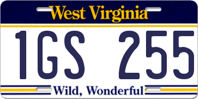 WV license plate 1GS255